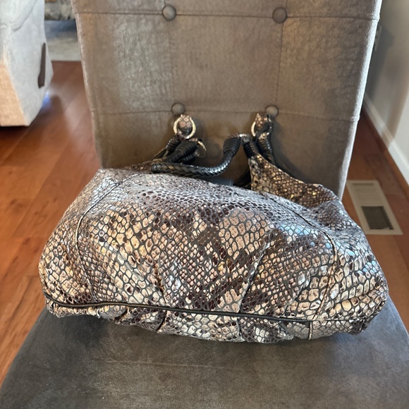 Vintage Brighton Snakeskin Leather Print Shoulder Handbag - Picture 6 of 8